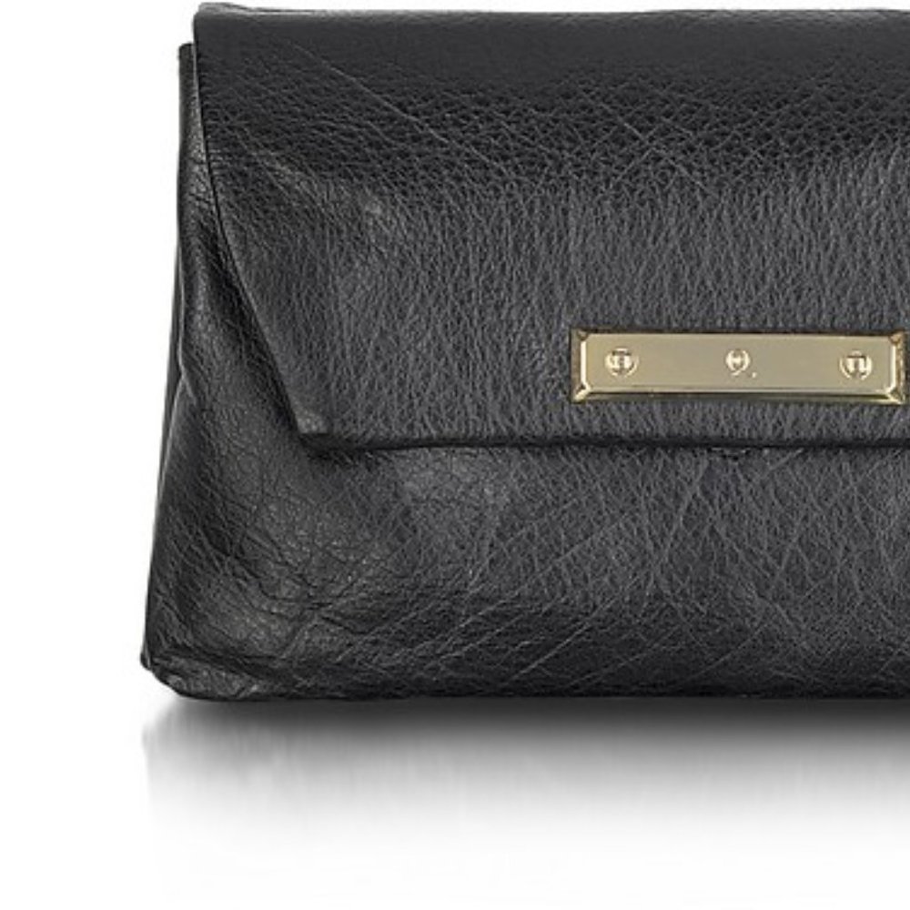 Alexander McQueen Black Leather Envelope Clutch